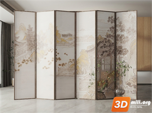 Folding screen Skp Files 